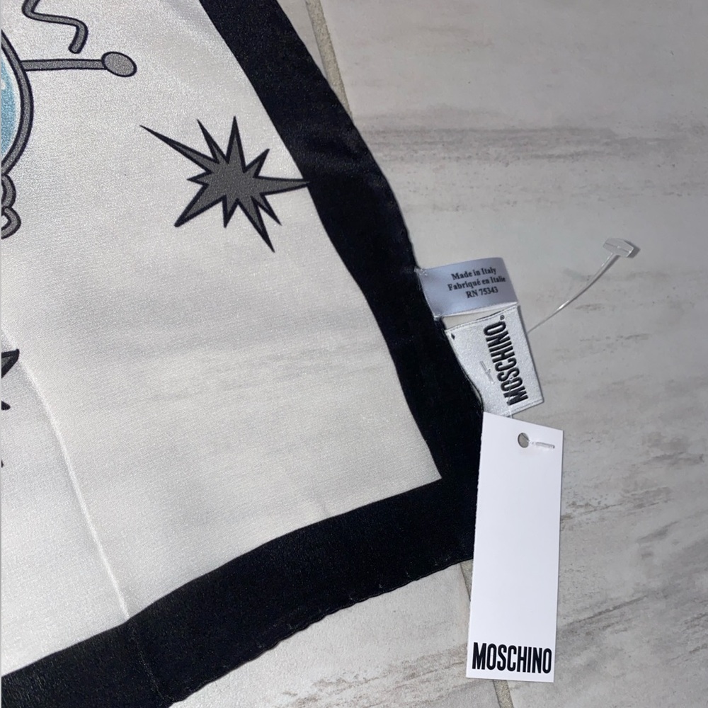 Moschino Silk Scarf Outer-space Bear - Picture 3 of 3
